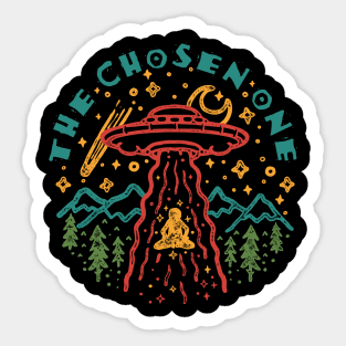 The Chosen One Vintage Alien Abduction Sticker